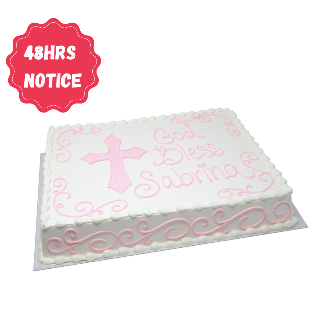 1/4 Sheet Cross Cake (Choose your own colors) (30-35ppl)