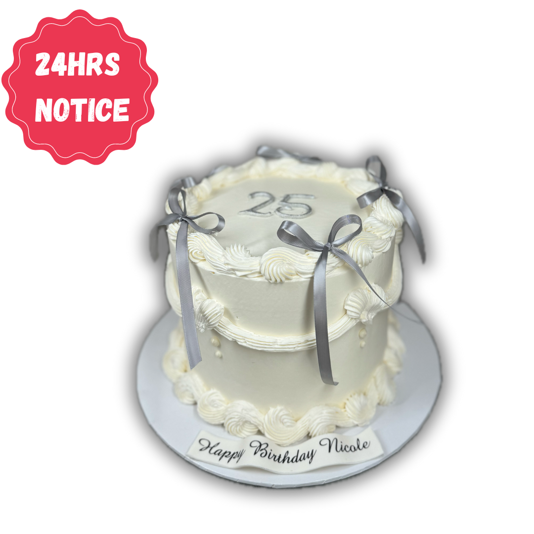 Signature Silver Bow Cake