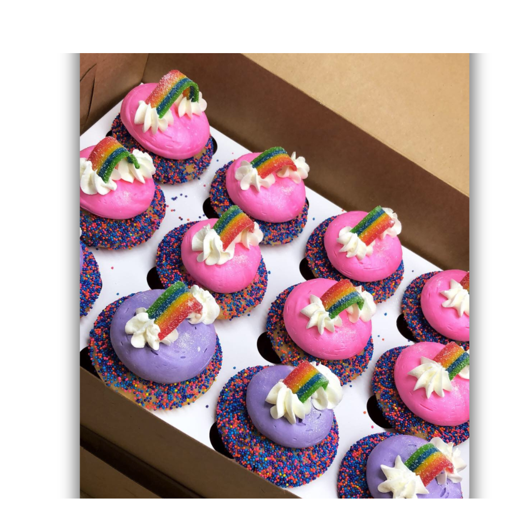 Multi Color Rainbow Cupcakes