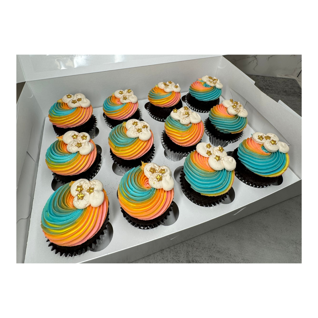 Multi Color Swirl Cupcakes