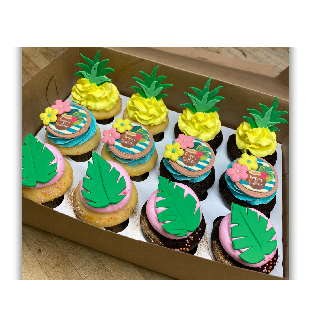 Hawaiian Themed Cupcakes