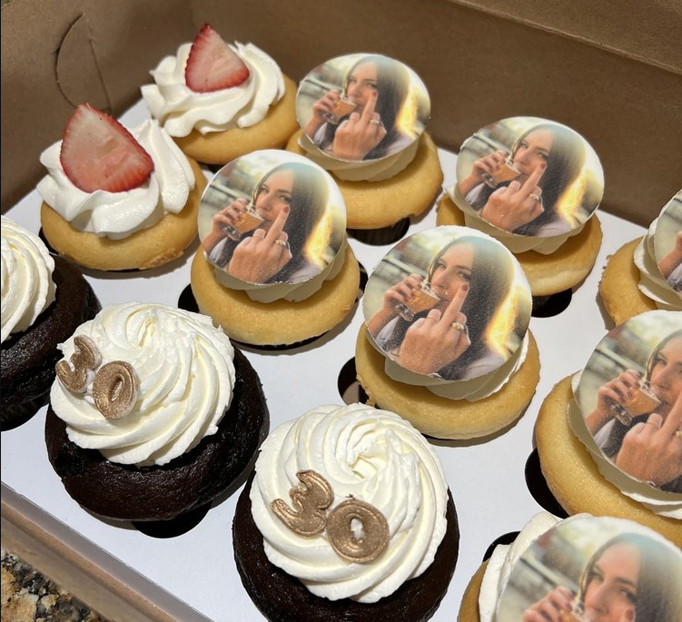 Custom cupcakes of a costa mesa customer print
