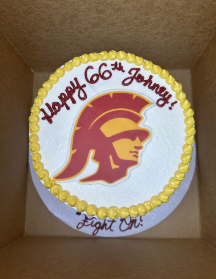 custom trojan cake for mission viejo costumer